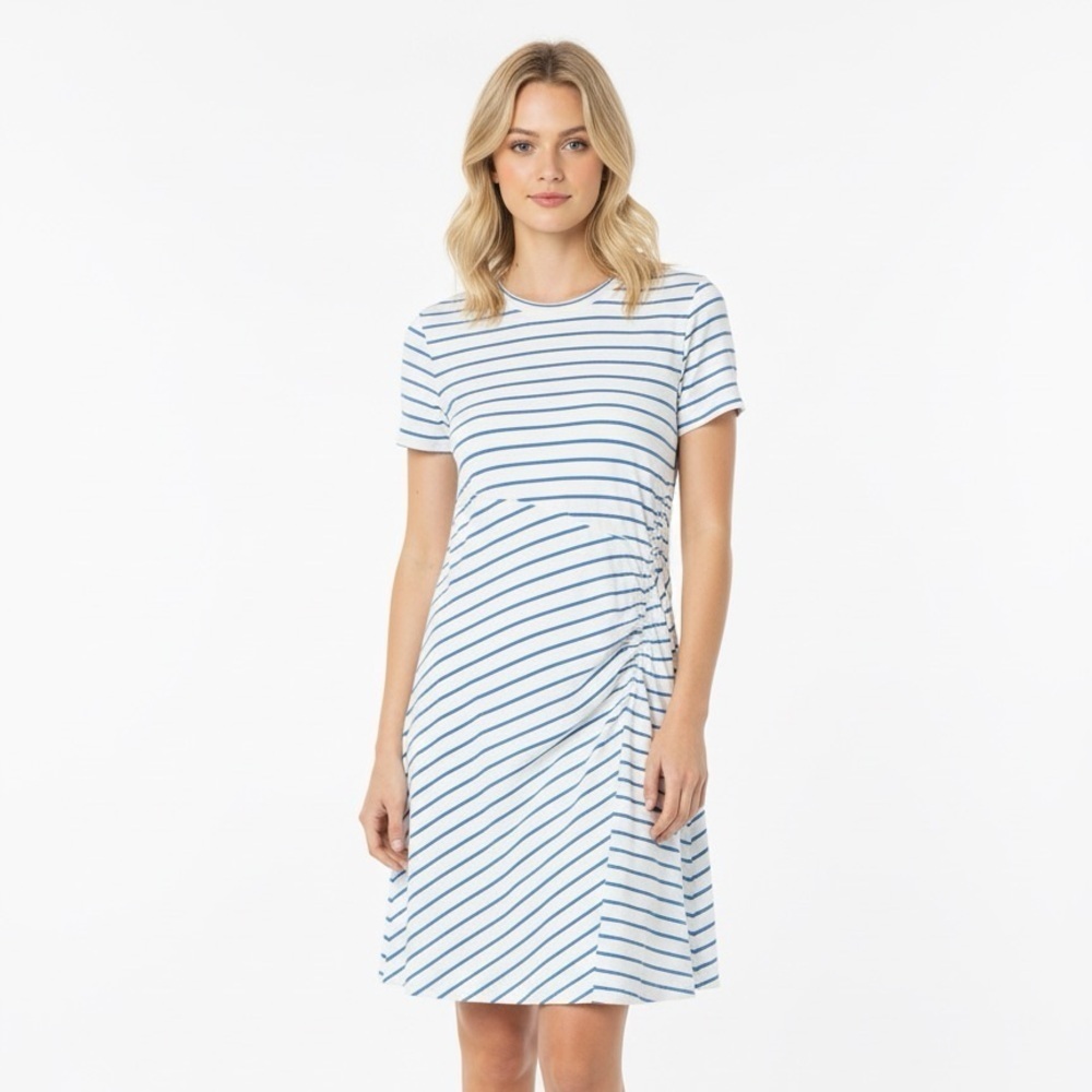Universal thread Blue and White Striped shirt jersey knit Dress size large